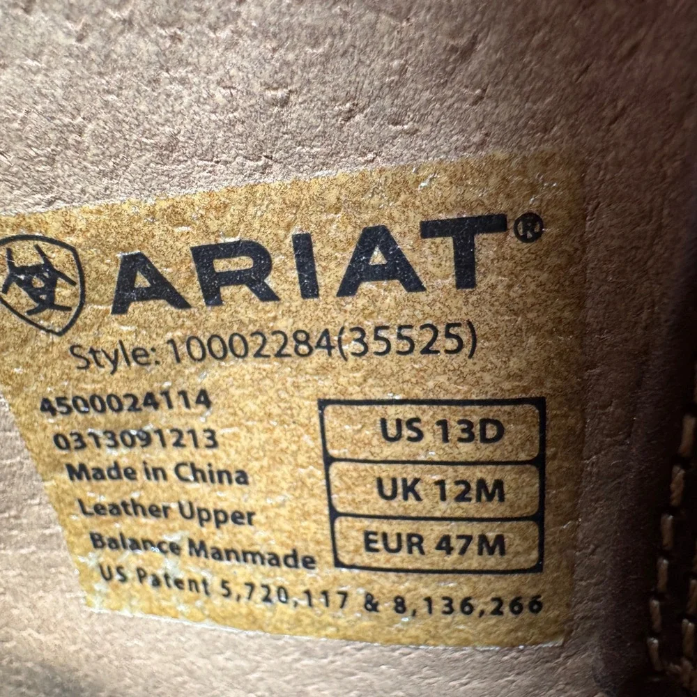 Ariat Mens Heritage Roper Distressed 13D Brown Leather Western Cowboy Boots ATS - Picture 12 of 15